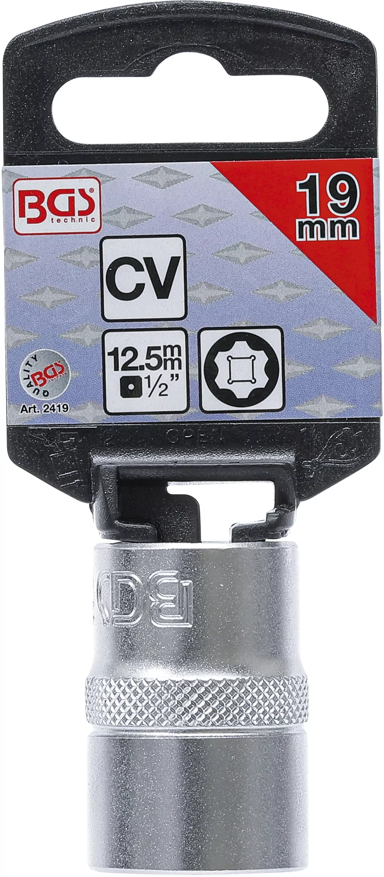 Steckschlüssel-Einsatz Super Lock | Antrieb Innenvierkant 12,5 mm (1/2") | SW 19 mm