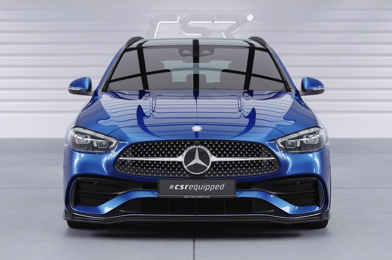 Cup-Spoilerlippe mit ABE für Mercedes Benz C-Klasse W206 / S206 AMG-Line CSL641 Schwarz Strukturiert