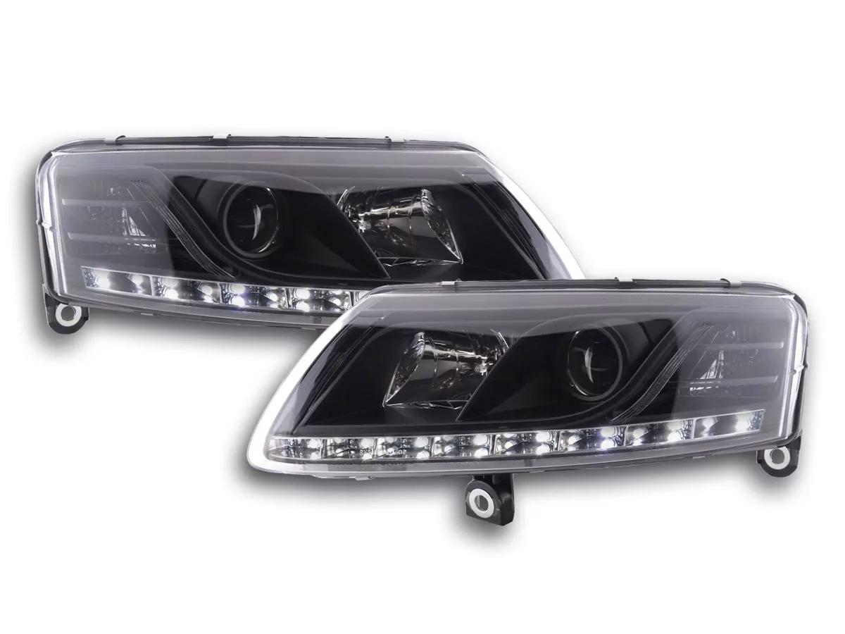 Scheinwerfer Set Xenon Daylight LED Tagfahrlicht Audi A6 Typ 4F Bj. 04-08 schwarz
