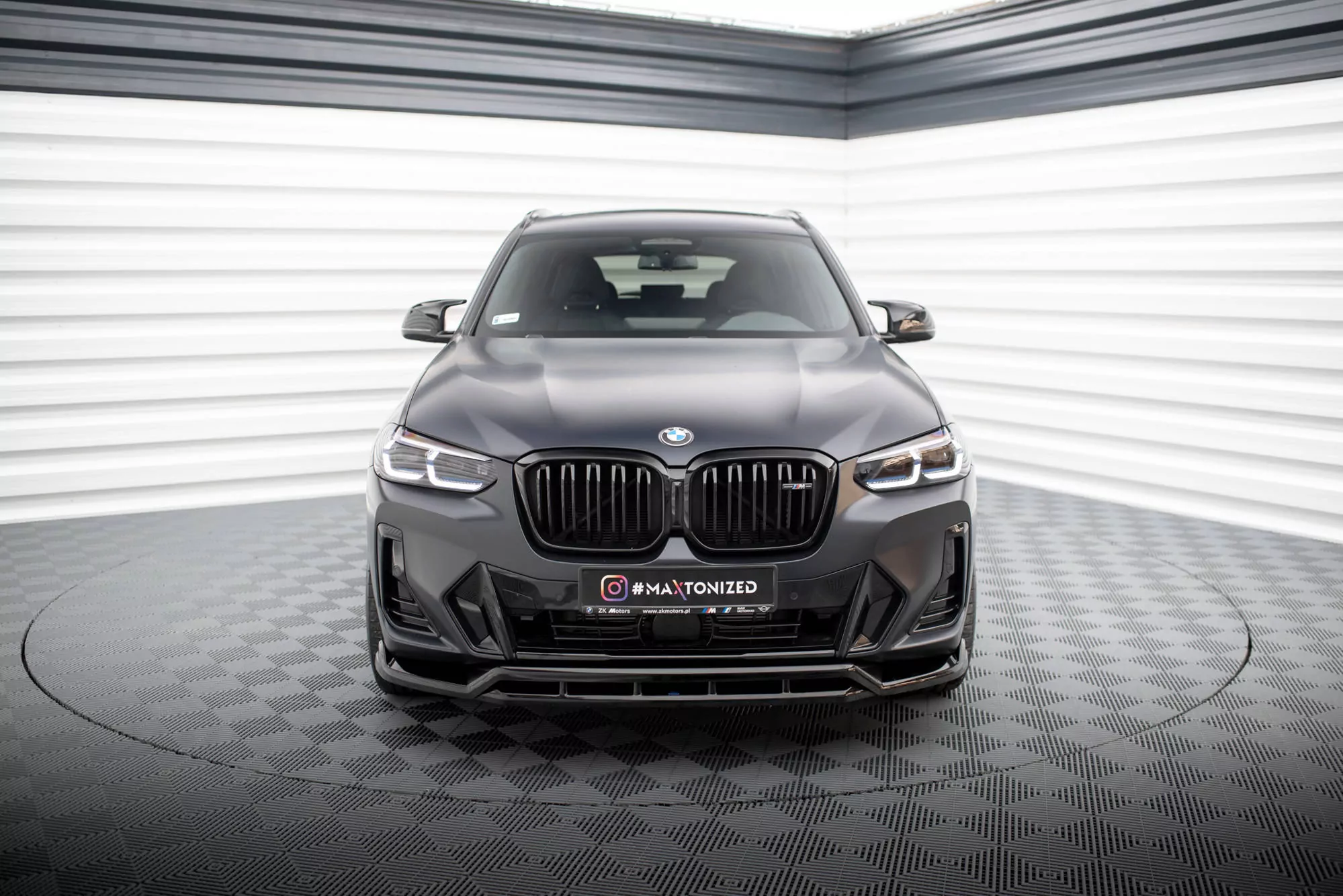 Front Ansatz Für BMW X3 M-Paket G01 Facelift / IX3 M-Paket G08 Facelift Schwarz Hochglanz