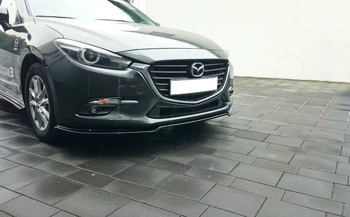 Front Ansatz Passend Für V.1 Passend Für Mazda 3 BM (Mk3) FL Schwarz Hochglanz Schwarz Hochglanz