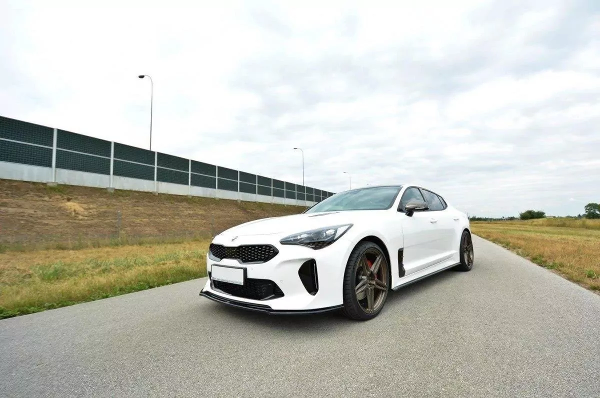 Front Ansatz Passend Für V.2 Passend Für KIA STINGER GT Schwarz Hochglanz Schwarz Hochglanz