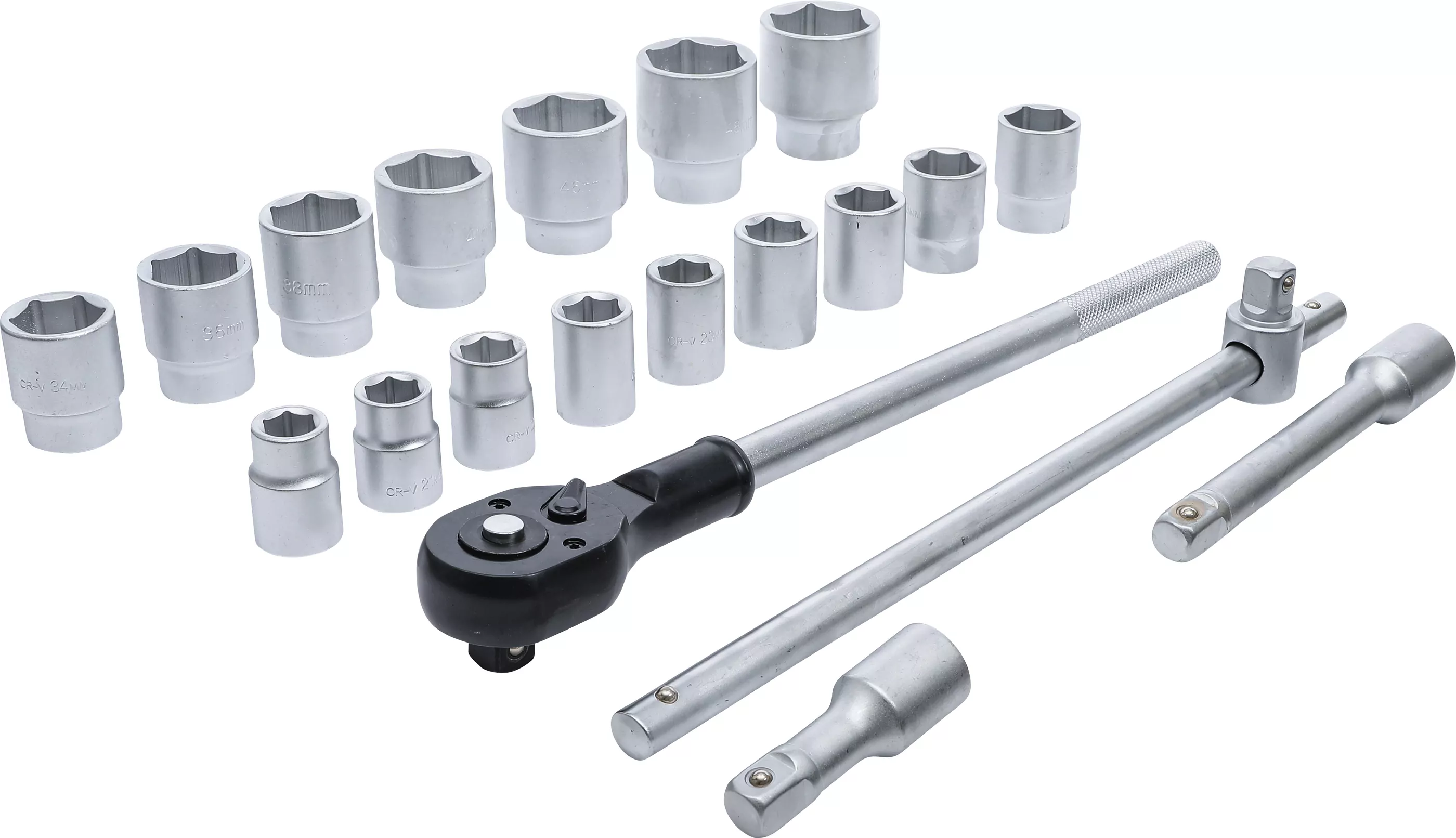 Steckschlüssel-Satz | Antrieb 20 mm (3/4") | SW 19 - 50 mm | 20-tlg.
