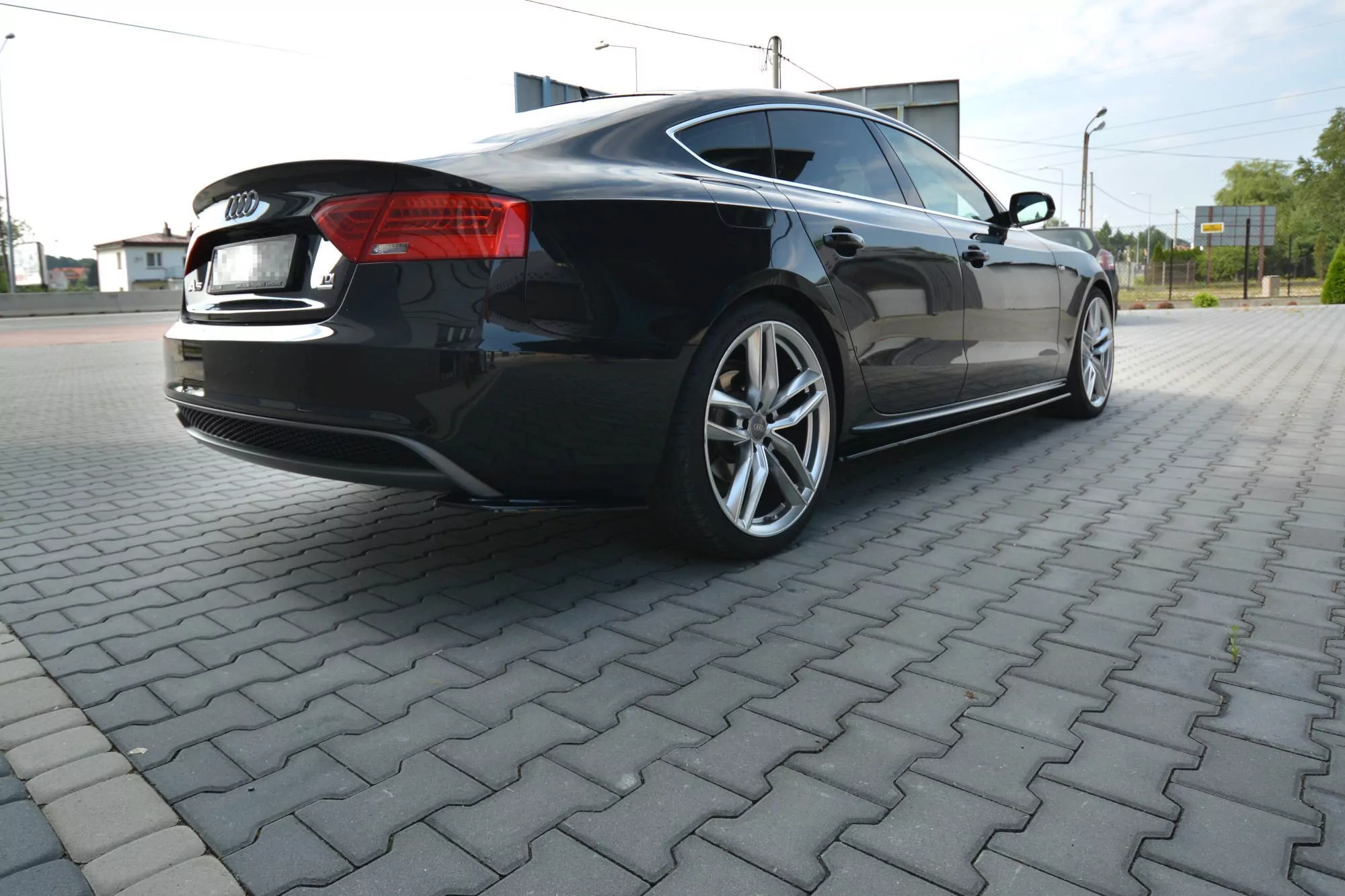 Seitenschweller Ansatz Passend Für Passend Für AUDI A5 SPORTBACK S-LINE 8T Schwarz Hochglanz Schwarz Hochglanz