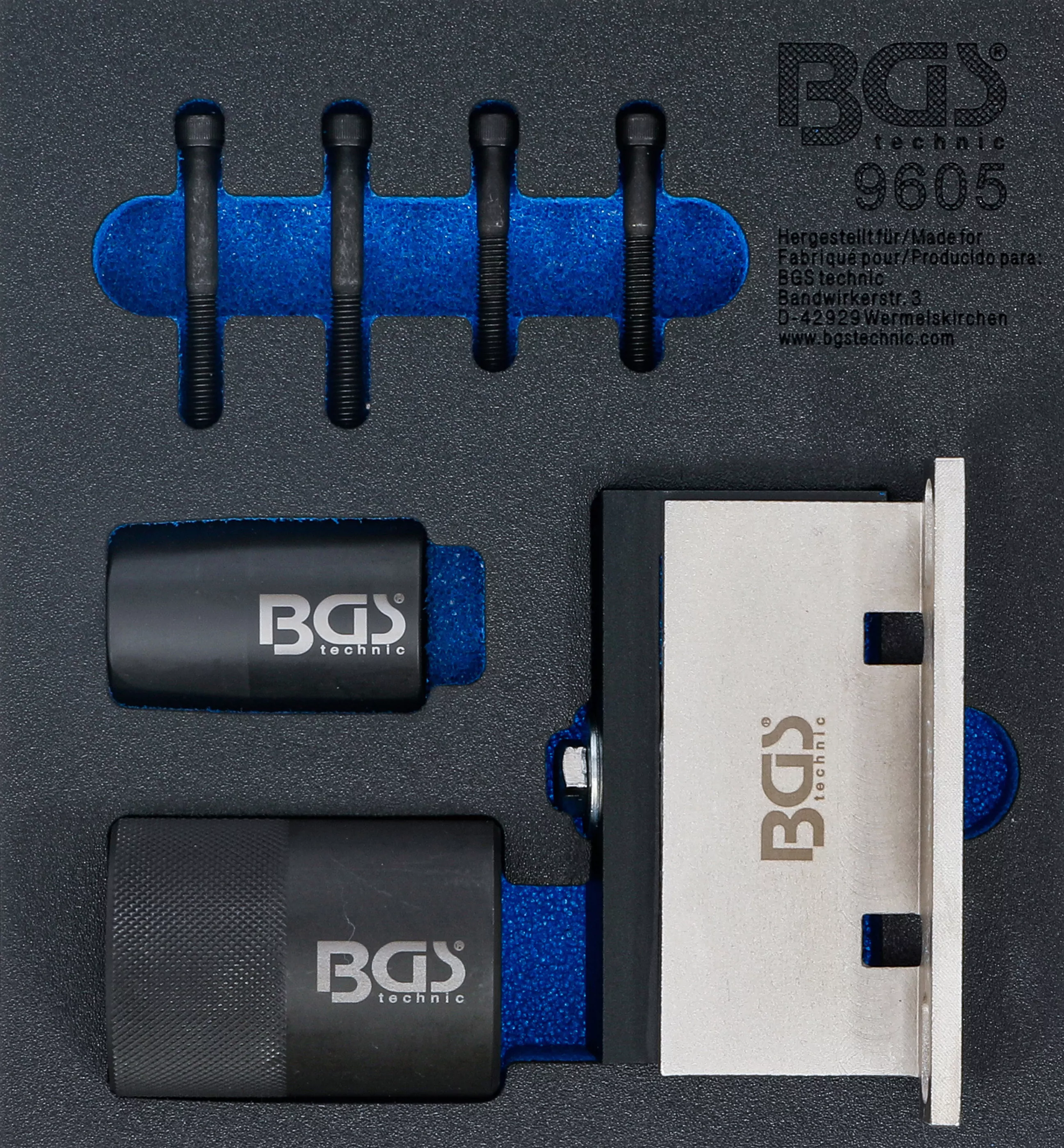 Werkstattwageneinlage 1/6: Nockenwellen-Haltewerkzeug- und Kurbelwellendichtring-Werkzeug-Satz | für Ford, Volvo 2.5 Turbo