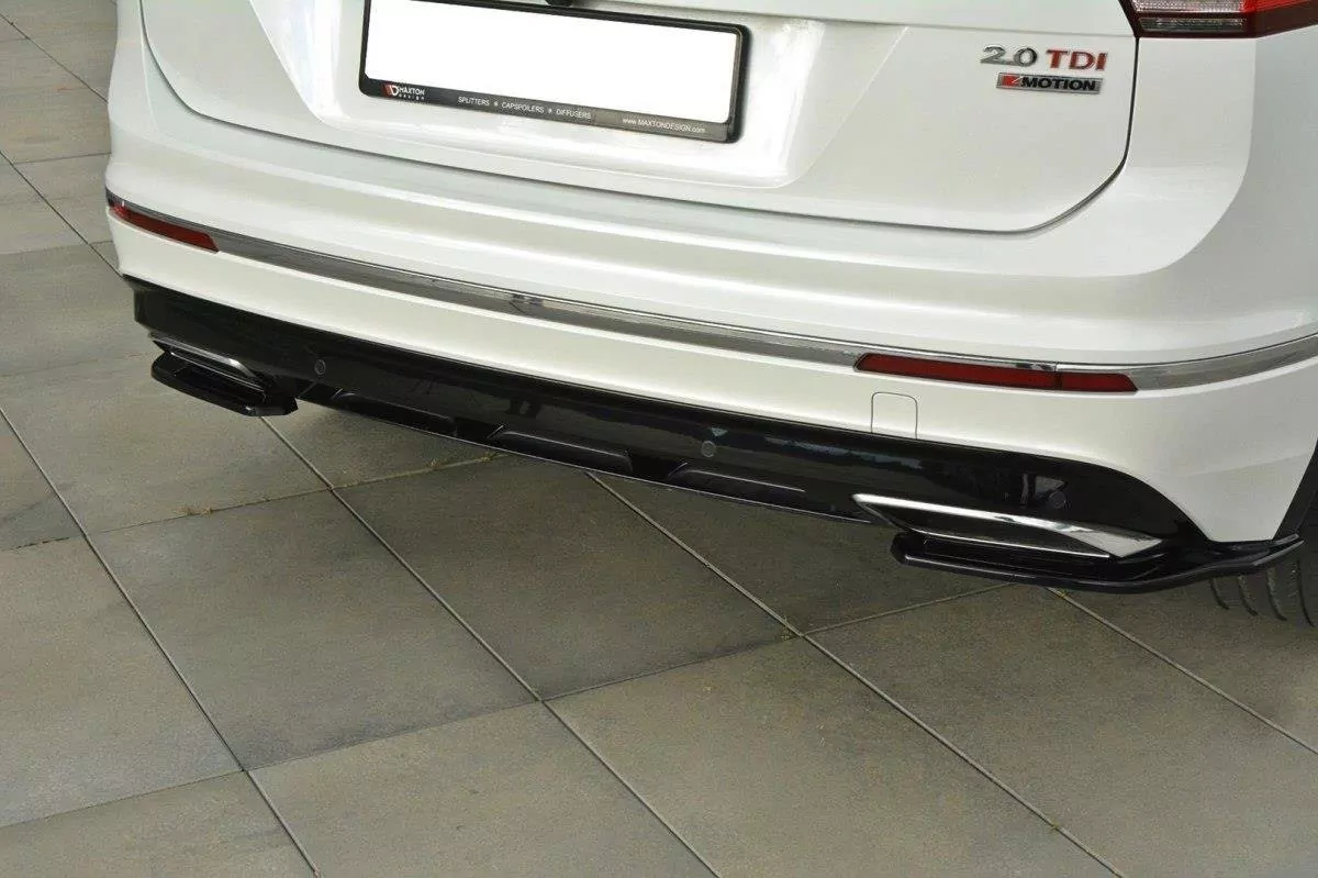 Heck Ansatz Flaps Diffusor Passend Für Diffusor Passend Für Vw Tiguan Mk2 R-Line Schwarz Hochglanz Schwarz Hochglanz
