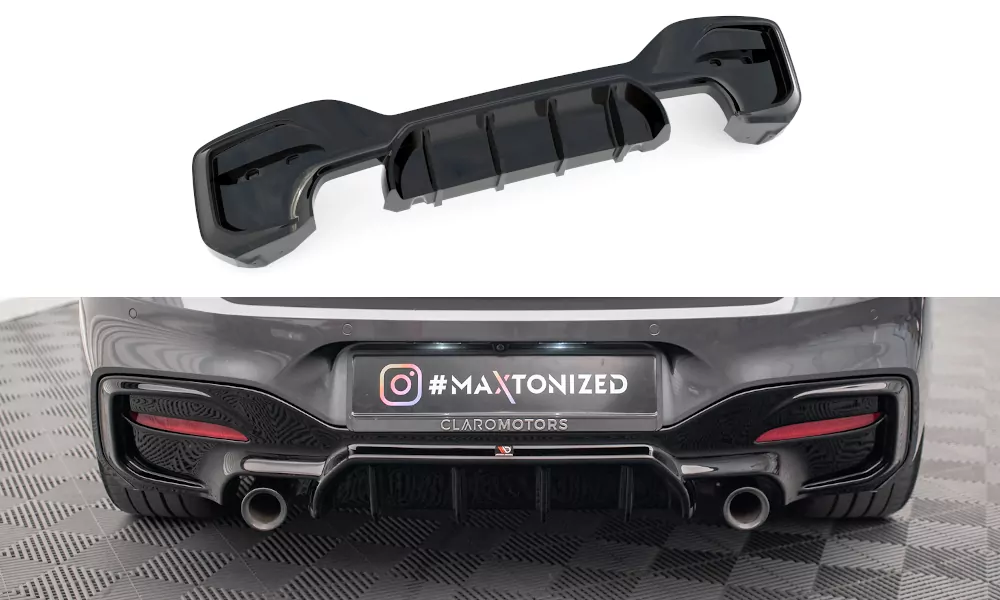 Diffusor Heck Ansatz Passend Für Passend Für Bmw 1er F20/ F21 FL M-Power Schwarz Hochglanz Schwarz Hochglanz