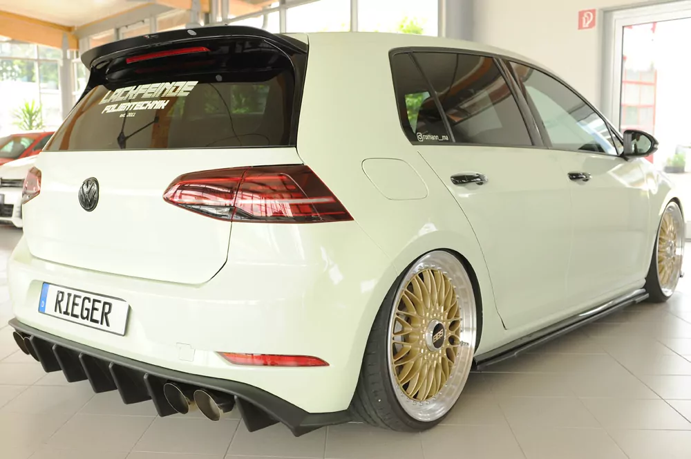 Rieger Heckeinsatz matt schwarz für VW Golf 7 R 5-tür. 02.17- (ab Facelift)