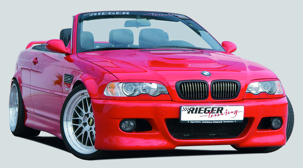 Rieger Spoilerstoßstange für BMW 3er E46 | Cabrio 02.98-12.01 (bis Facelift) -> nicht für 330 Diesel  wegen Luftschacht