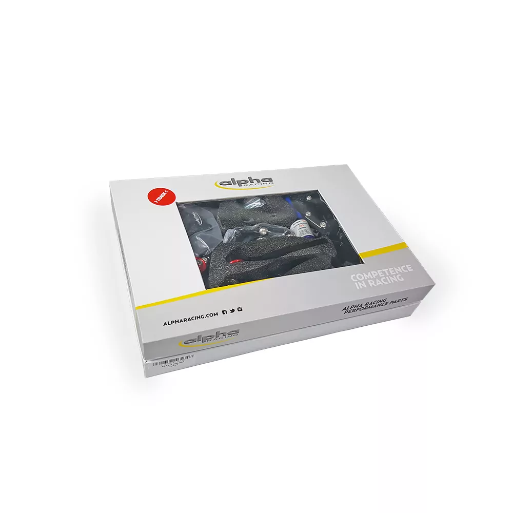 TRACK Fußrastenanlage schwarz Yamaha YZF-R3 / MT-03 Typ RH12 und RH21 ab Mj. 2017-