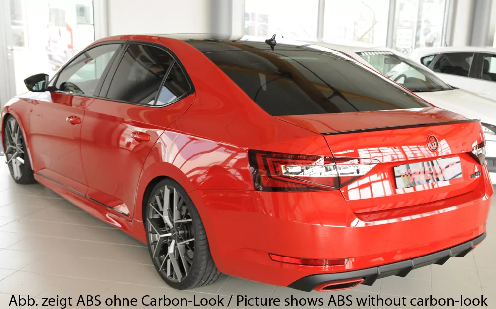 Rieger Heckeinsatz für Skoda Superb III (3T/3V) - Lim. 08.19- (ab Facelift 2) carbon optik