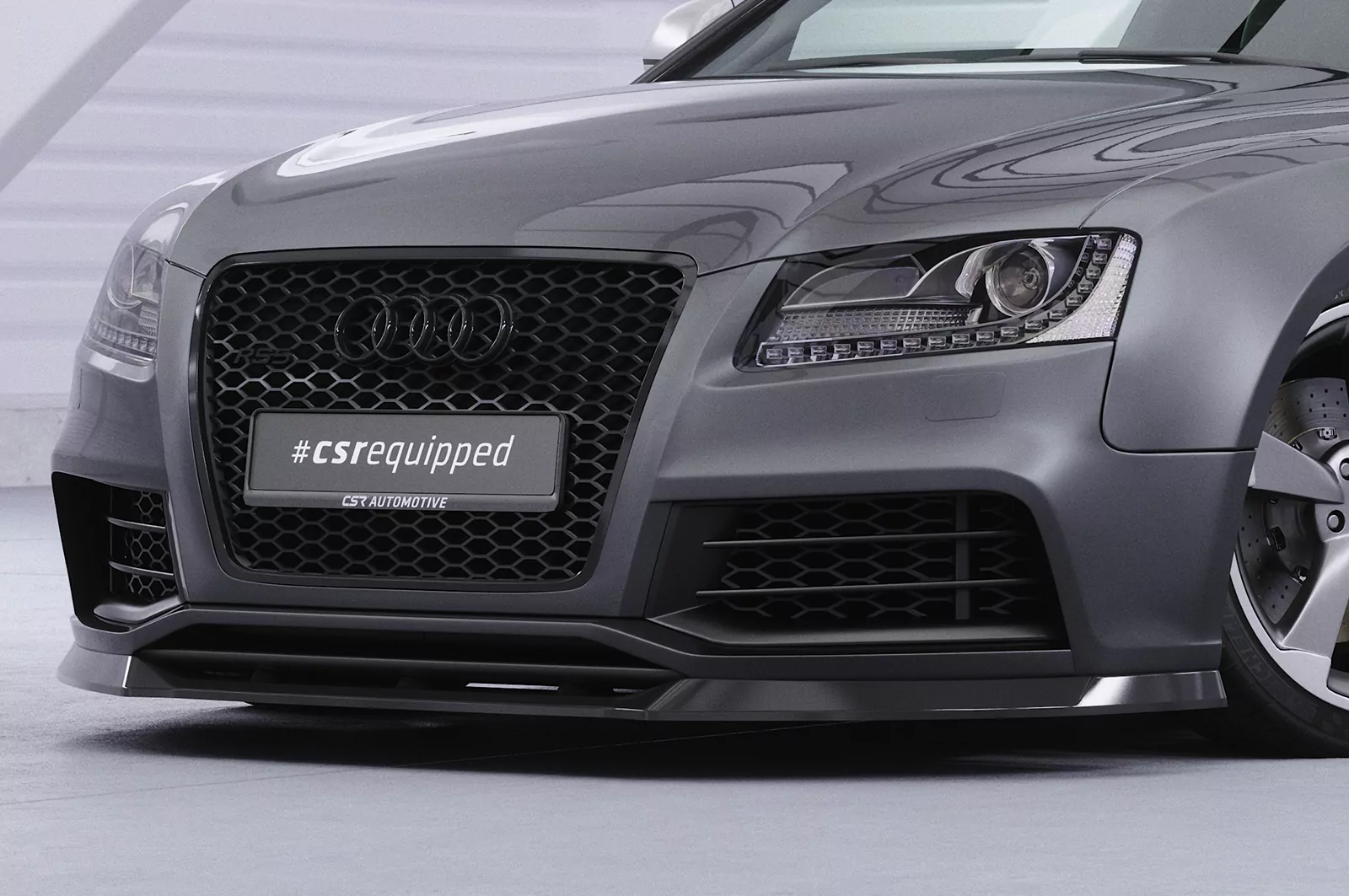 Cup-Spoilerlippe mit ABE für Audi RS5 (8T) CSL837 Schwarz Strukturiert