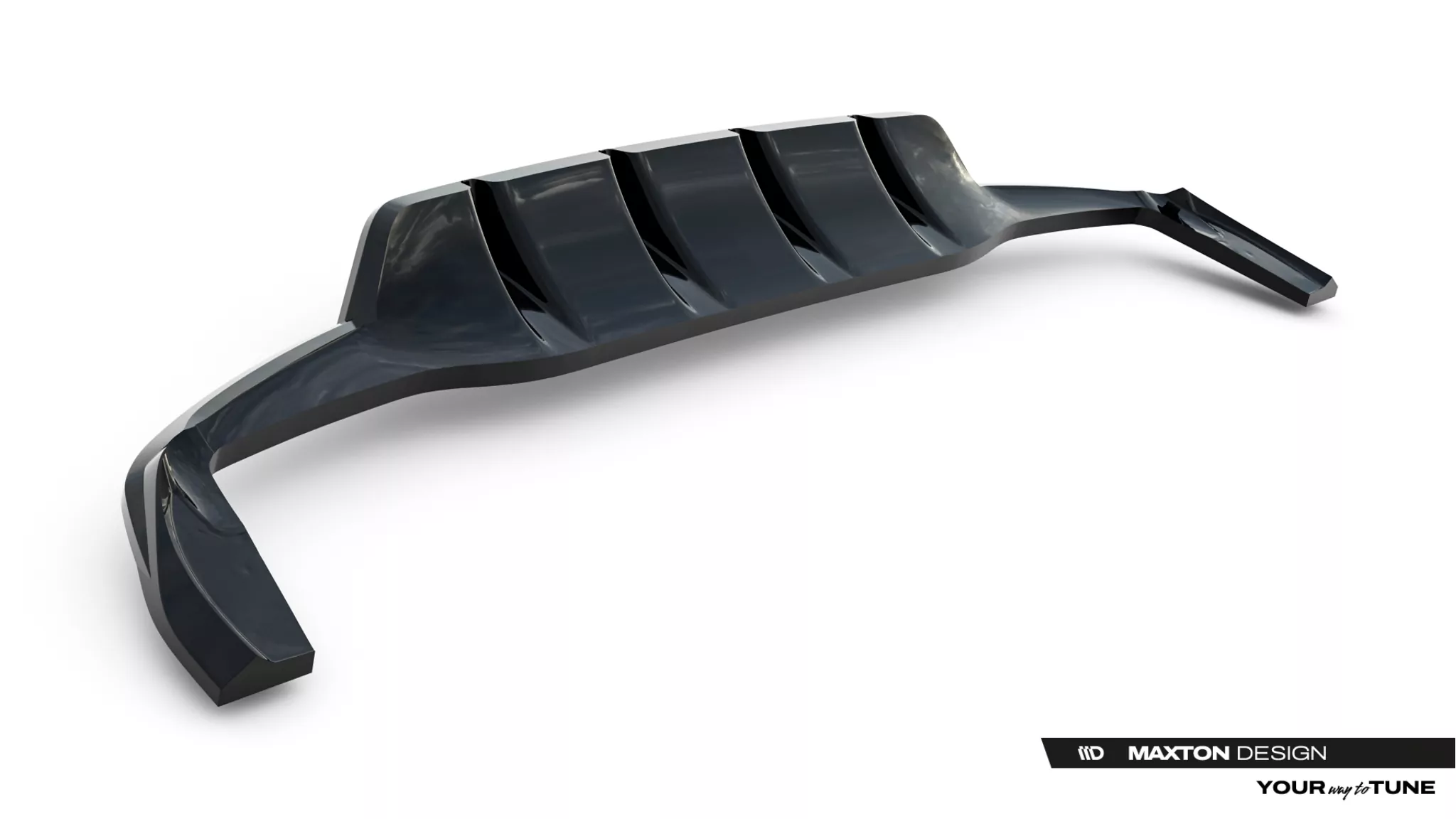 Mittlerer Cup Diffusor DTM Look Heck Ansatz Für Mercedes-Benz GLA 45 AMG X156 Facelift Schwarz Hochglanz