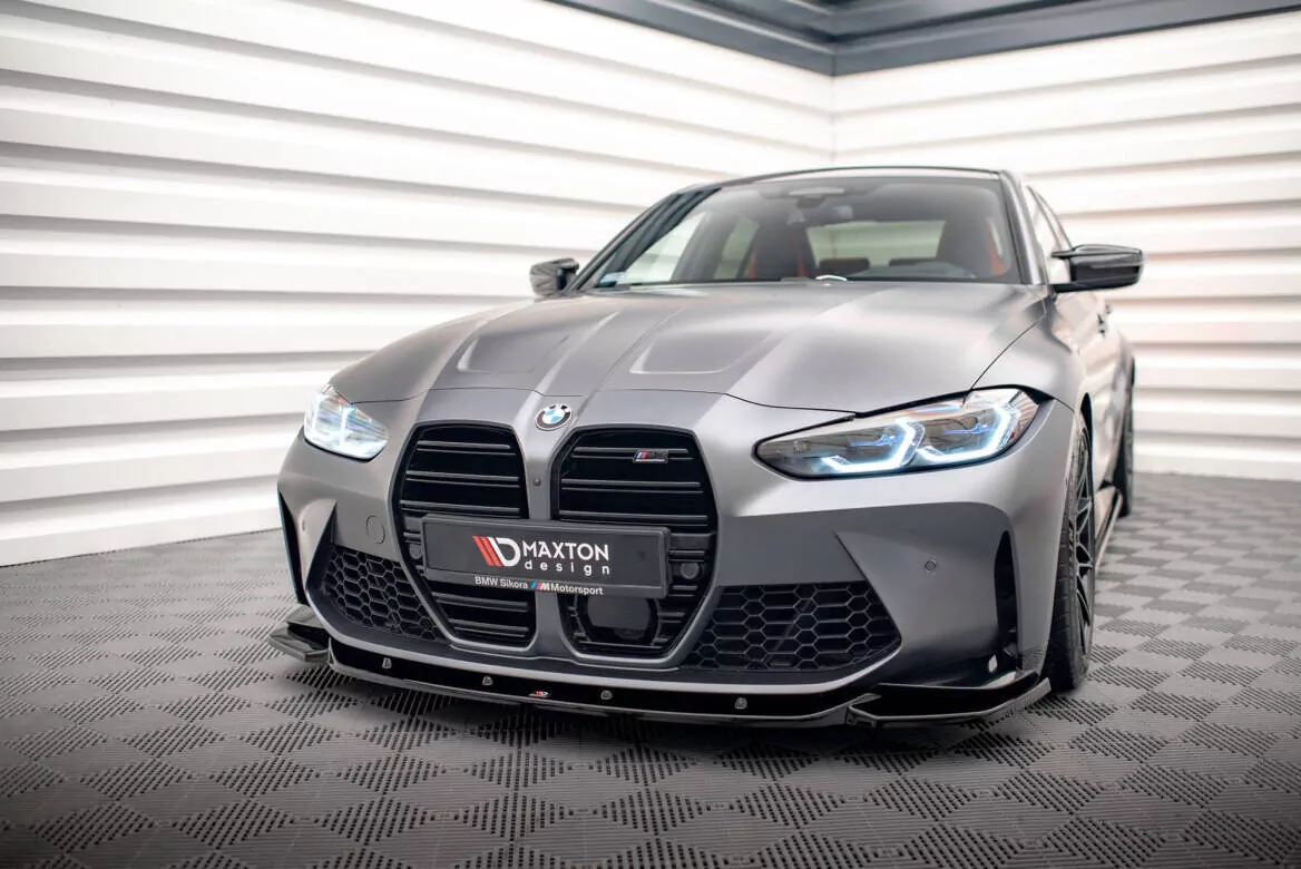 Front Ansatz V.2 Für BMW M3 Limousine / Touring G80 / G81 Schwarz Hochglanz