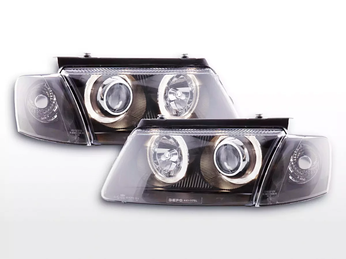 Scheinwerfer Set Angel Eyes VW Passat Typ 3B Bj. 97-00 schwarz