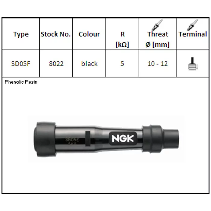 NGK | Zündkerzenstecker | SD05F | 8022