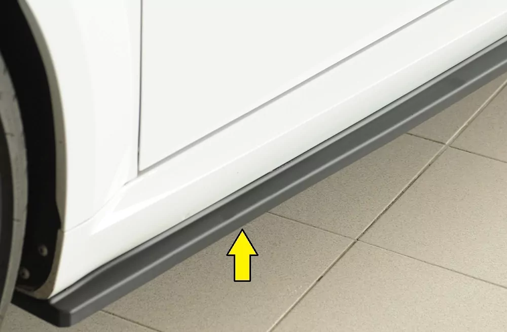 Rieger Seitenschweller links ansatz (ca. 19mm) matt schwarz für Audi TTS (8J-FV/8S) Roadster 07.14-08.18 (bis Facelift)