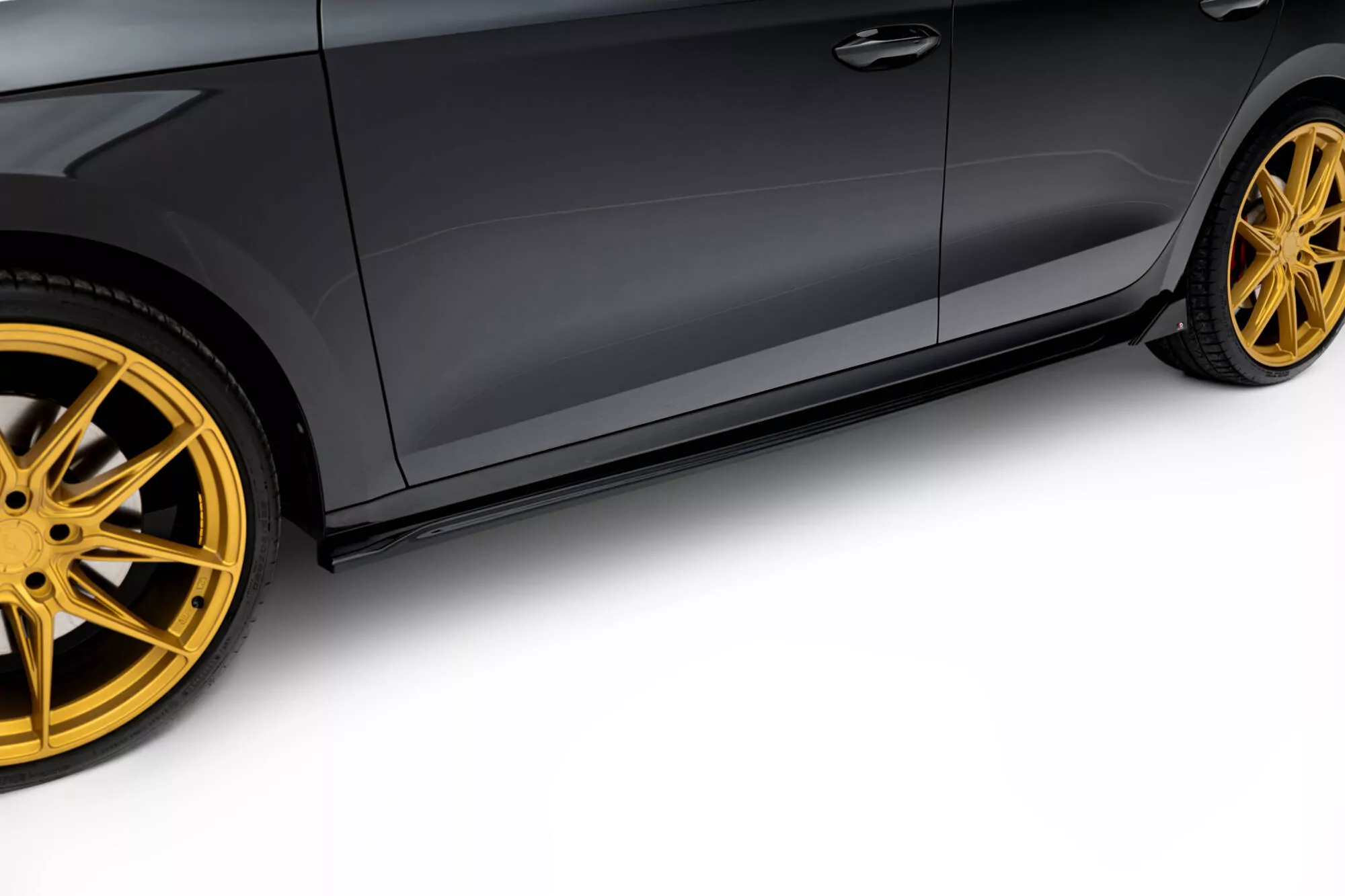 Seitenschweller Ansatz Für V.2 Für Skoda Octavia RS Liftback / Combi Mk4 / Mk4 Facelift Schwarz Hochglanz
