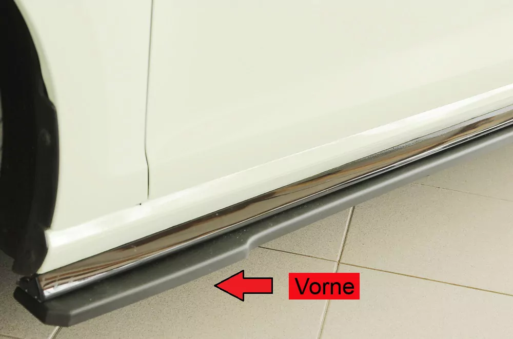 Rieger Seitenschweller links ansatz (ca. 19mm) matt schwarz für VW Golf 7 R-Line 5-tür. 02.17- (ab Facelift)