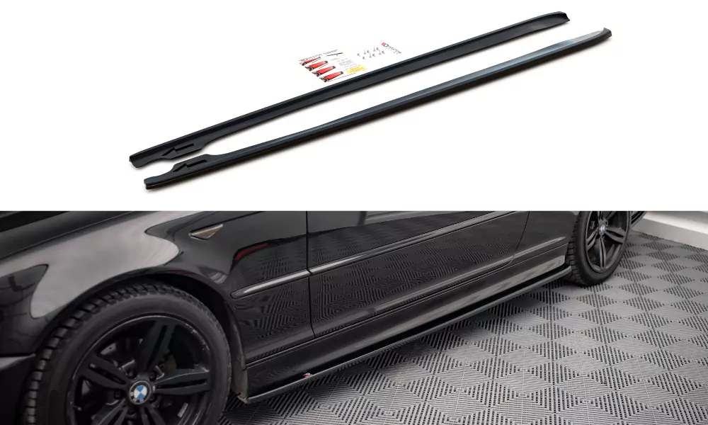 Seitenschweller Ansatz Für V.2 Für BMW 3er Coupe M-Paket E46 Schwarz Hochglanz