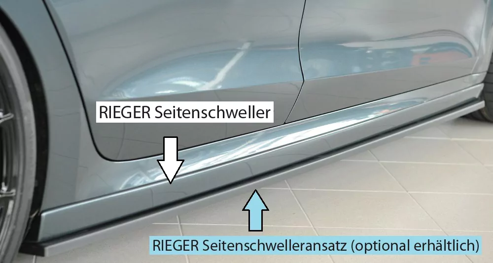 Rieger Seitenschweller rechts  (XS) matt schwarz für Skoda Octavia RS (NX) Lim. 08.24- (ab Facelift/PV)
