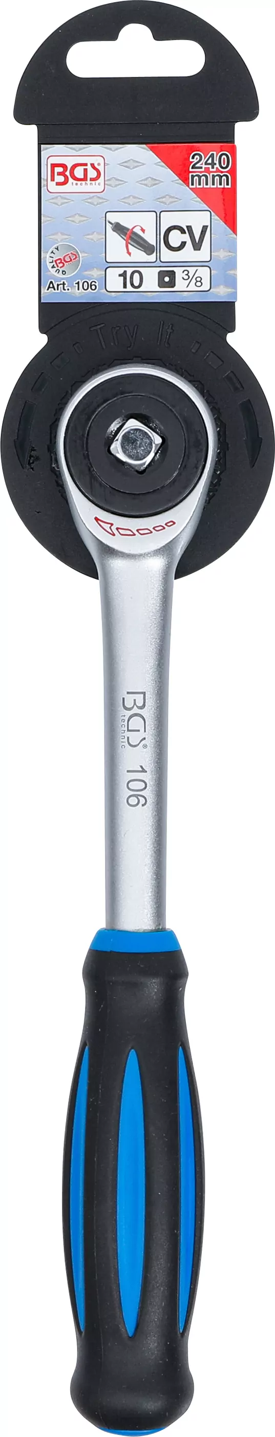 Umschaltknarre mit Drehgriff | Abtrieb Außenvierkant 10 mm (3/8")