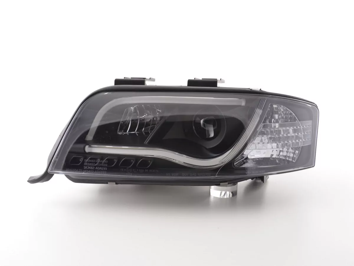 Scheinwerfer Set Daylight LED TFL-Optik Audi A6 Typ 4B Bj. 01-04 schwarz für Rechtslenker