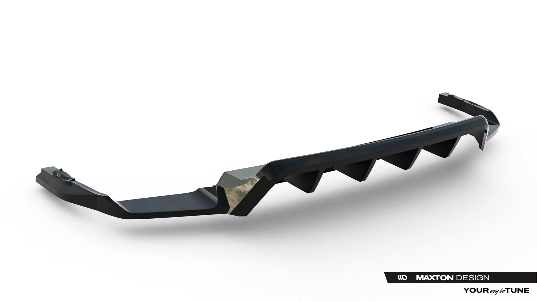 Mittlerer Cup Diffusor DTM Look Heck Ansatz Für VW Touareg R-Line Mk3 Facelift Schwarz Hochglanz