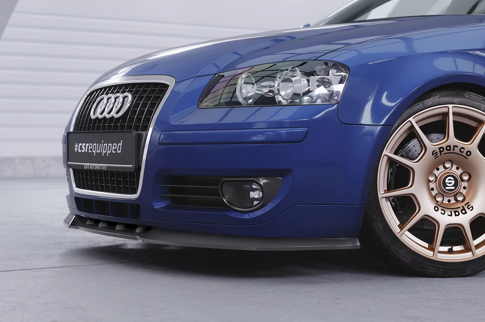 Cup-Spoilerlippe mit ABE für Audi A3 (8P/8PA) CSL497 Schwarz Strukturiert