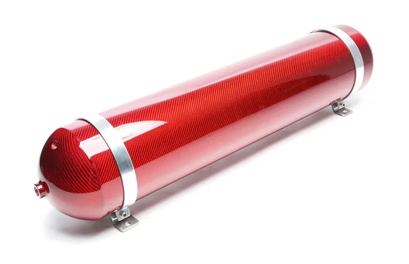 TA Technix nahtloser Lufttank 19 Liter / Lufttank rot mit echt Carbon Furnier