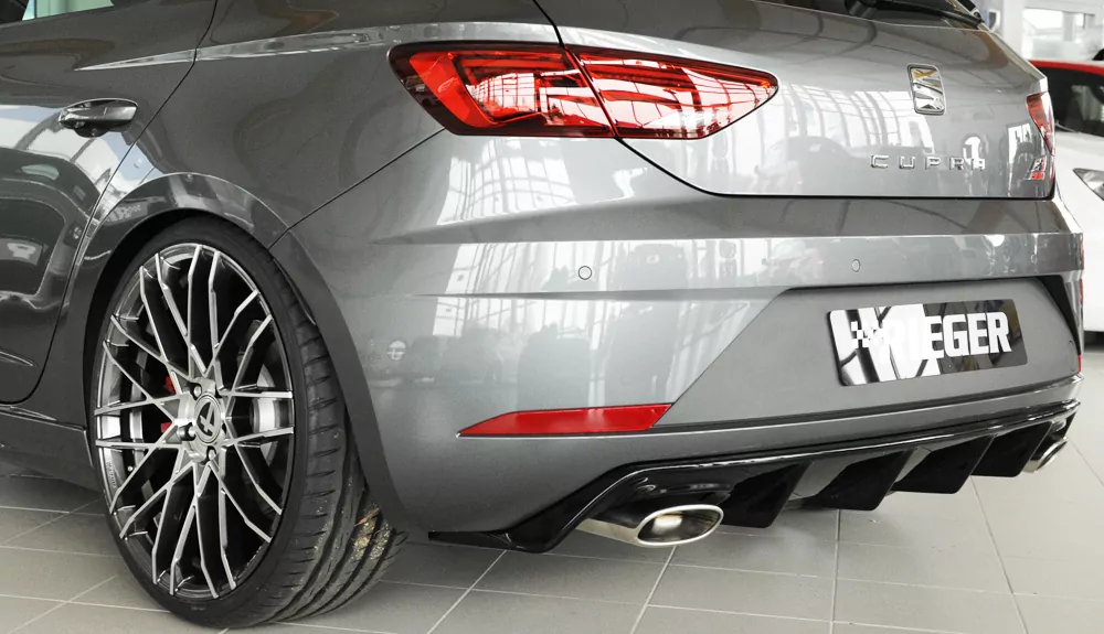 Rieger Heckeinsatz für Seat Leon Cupra (5F) - 5-tür. 01.17- (ab Facelift) schwarz glanz