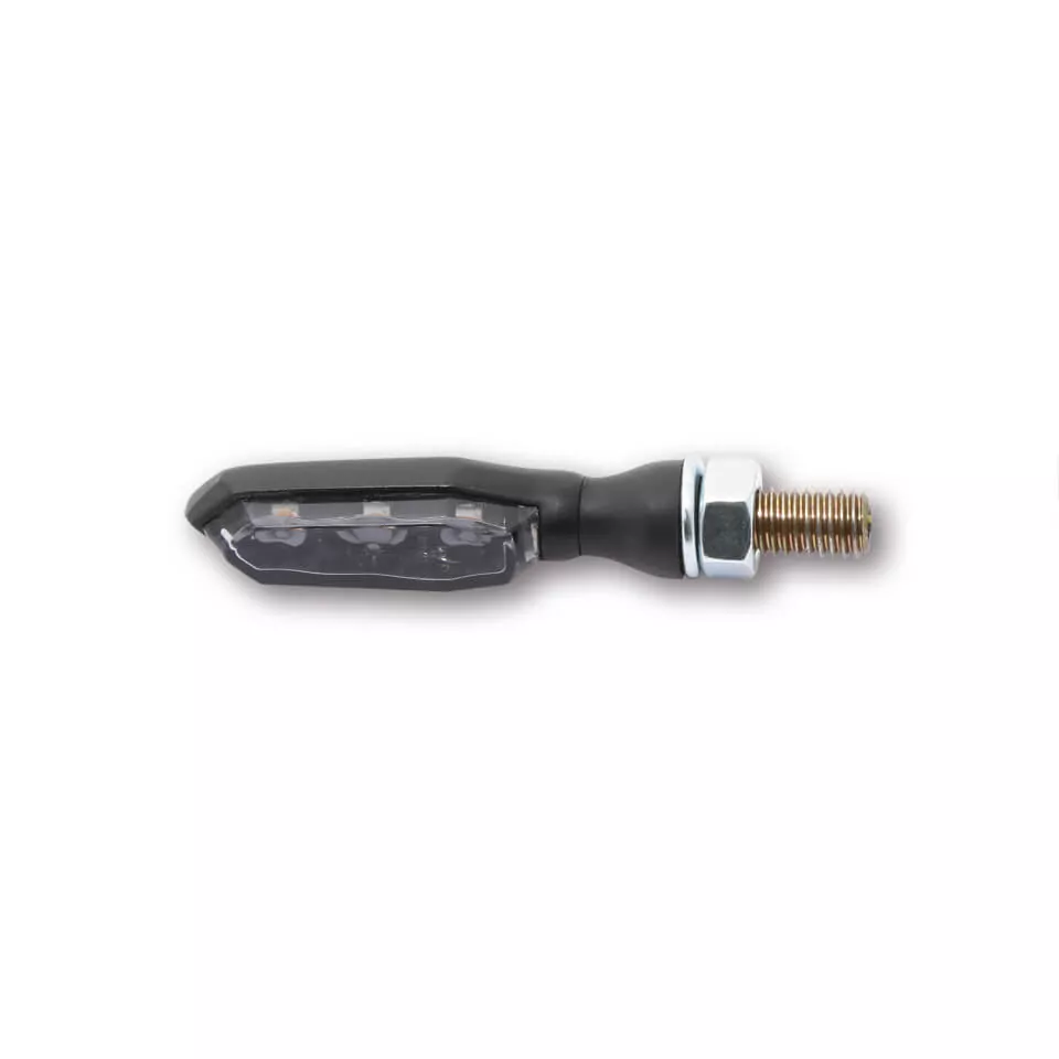 HIGHSIDER Pro Sonic-X1 LED Blinker Gehäuse Schwarz / Linse Rauchgrau (Paar), Vorn & Hinten