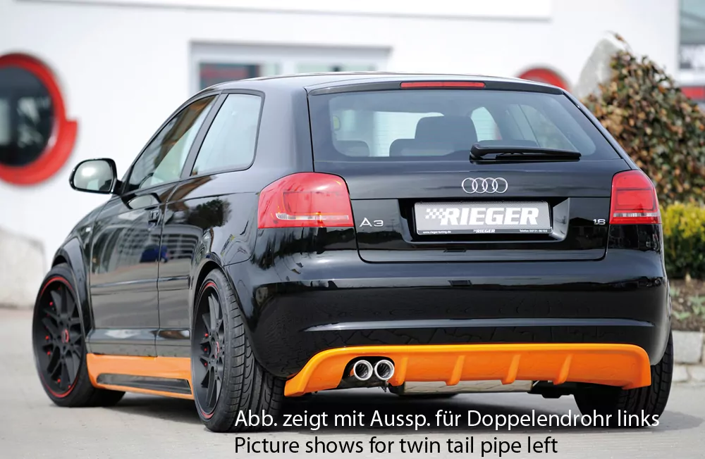Rieger Heckeinsatz für Audi A3 (8P) - Sportback 07.08- (ab Facelift) carbon optik