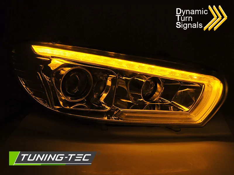 Headlights Tube Seq Led Chrome Fits Vw Scirocco 14-17