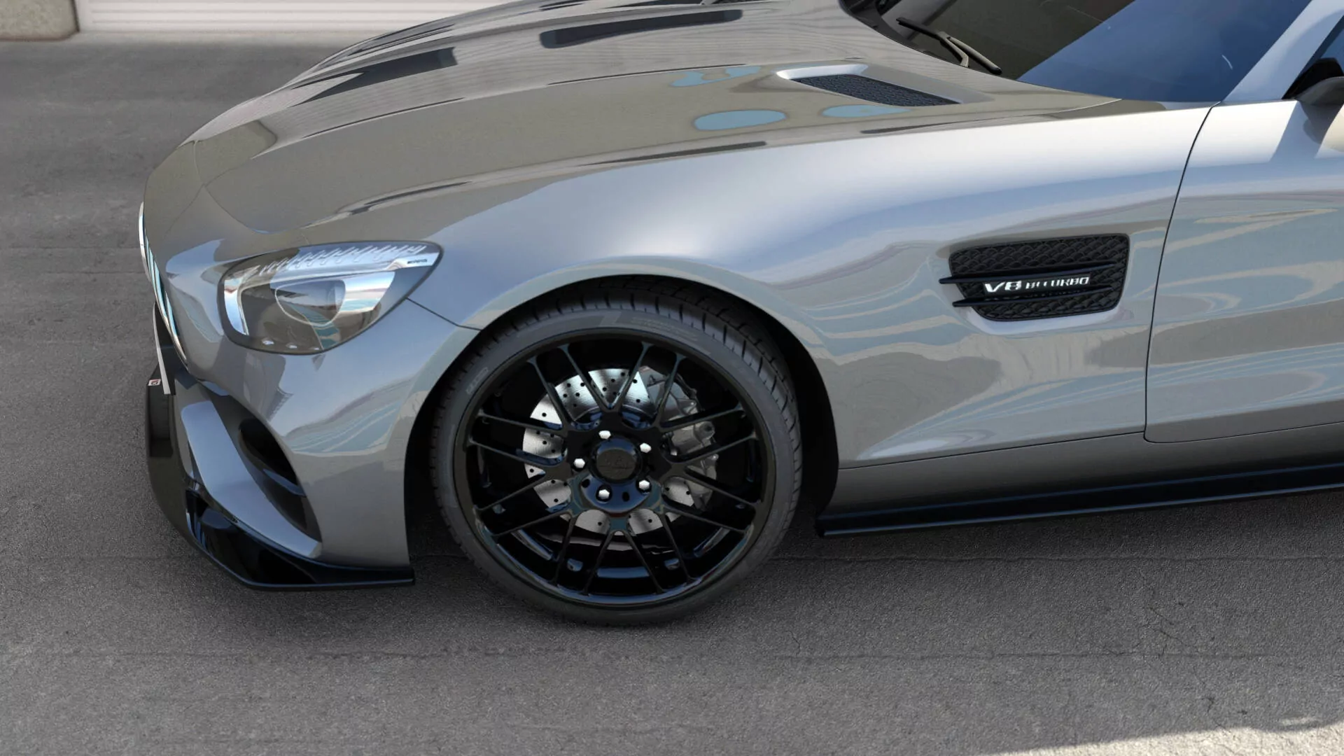 Seitenschweller Ansatz Für Mercedes-AMG GT / GT S C190 Facelift Schwarz Hochglanz