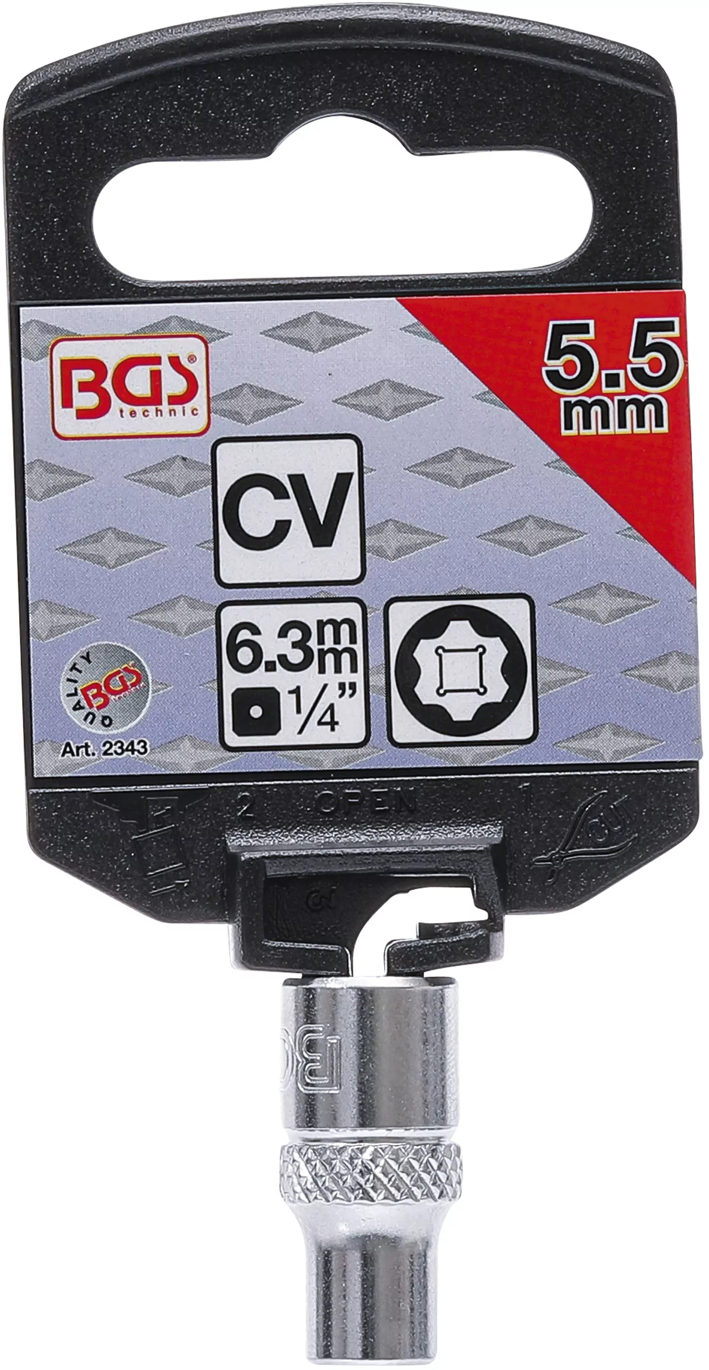 Steckschlüssel-Einsatz Super Lock | Antrieb Innenvierkant 6,3 mm (1/4") | SW 5,5 mm