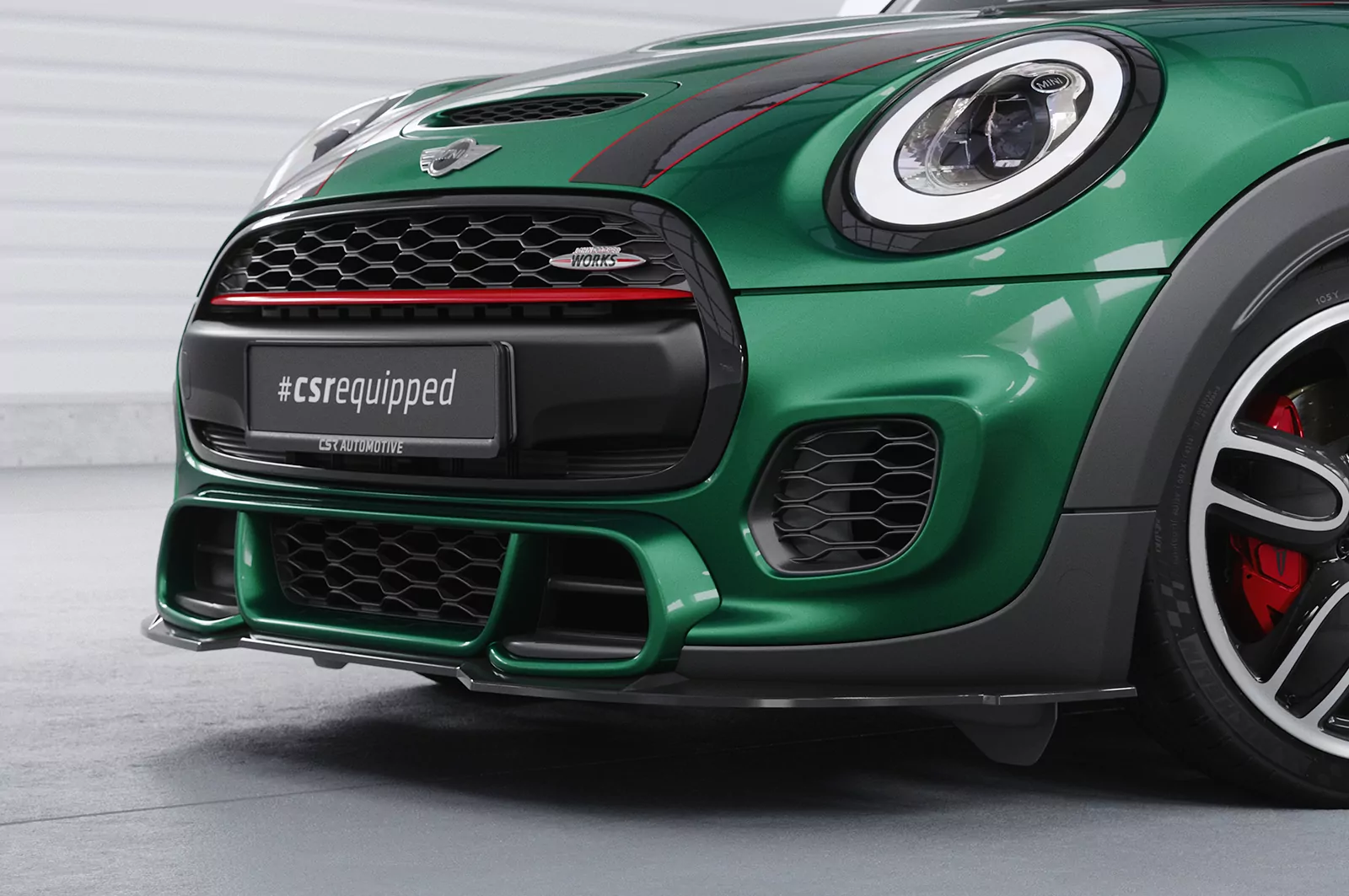 Cup-Spoilerlippe mit ABE für Mini F55, F56, F57 JCW-Trim CSL700 Schwarz Strukturiert