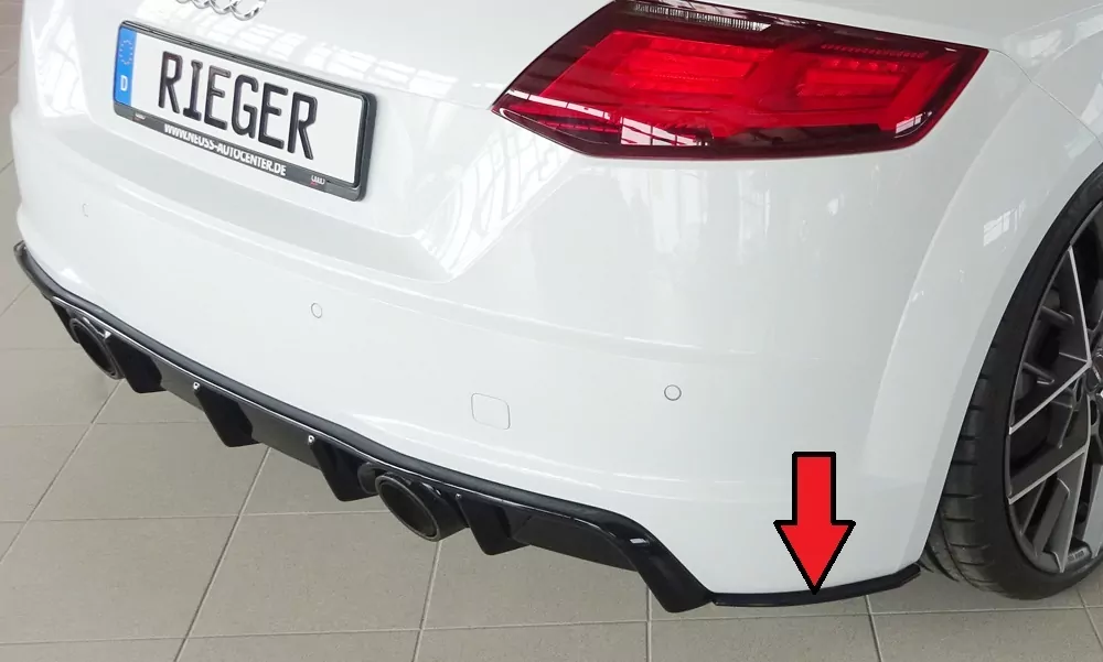 Rieger Heckschürzenansatz seitlich rechts für Audi TT (8J-FV/8S) | Coupé 07.14-08.18 (bis Facelift) nur für orig. Heckschürze, inkl. TTS