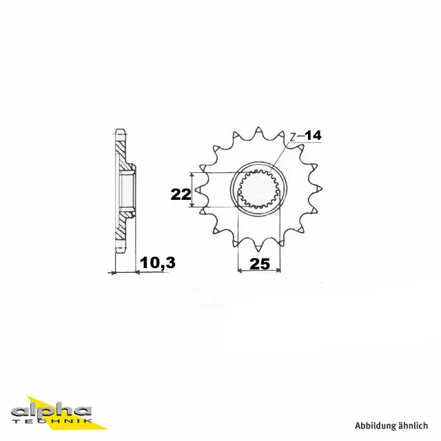 Ritzel 17 Zähne Teilung 525