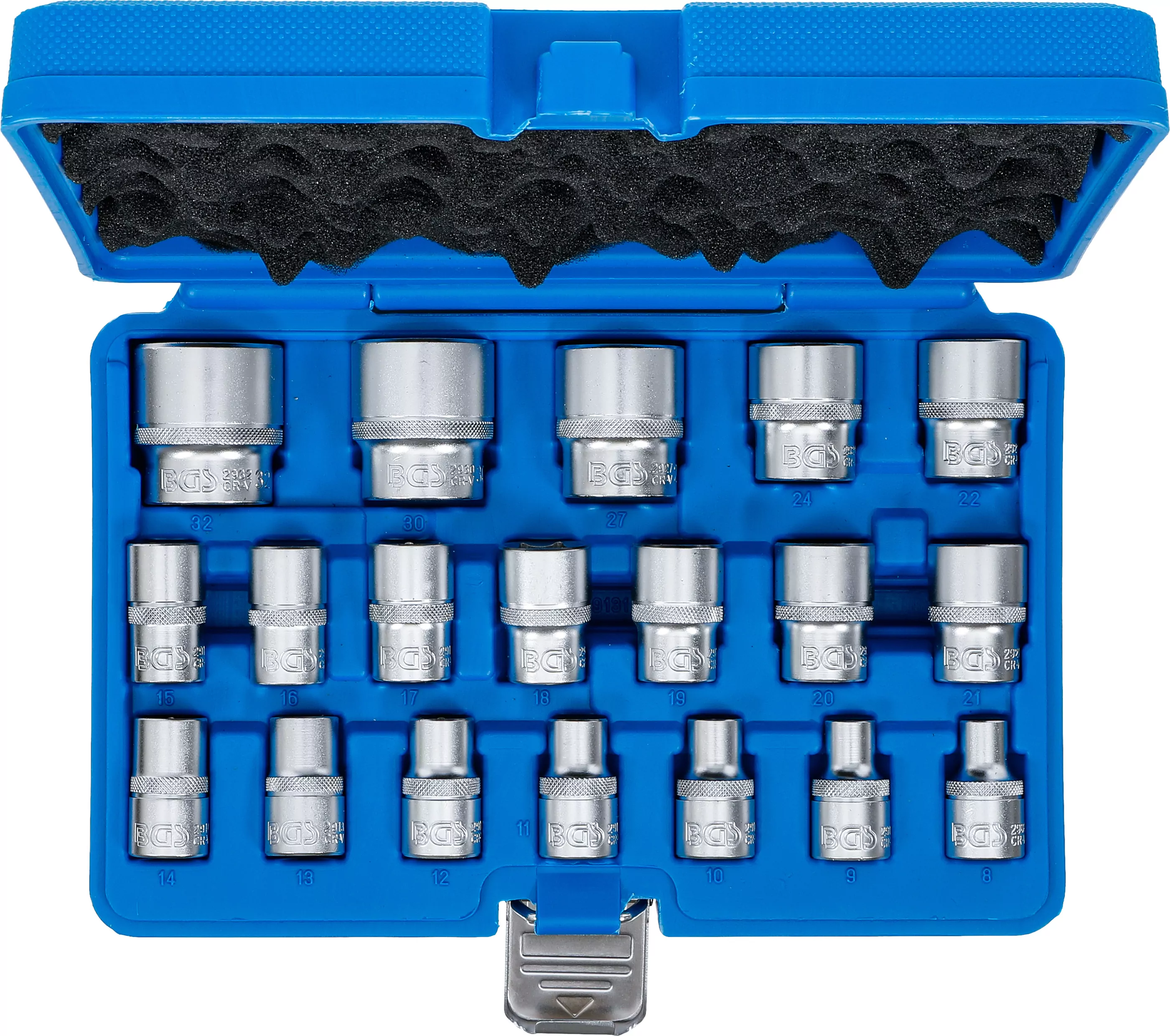 Steckschlüssel-Einsatz-Satz, Sechskant | Antrieb Innenvierkant 12,5 mm (1/2") | SW 8 - 32 mm | 19-tlg.