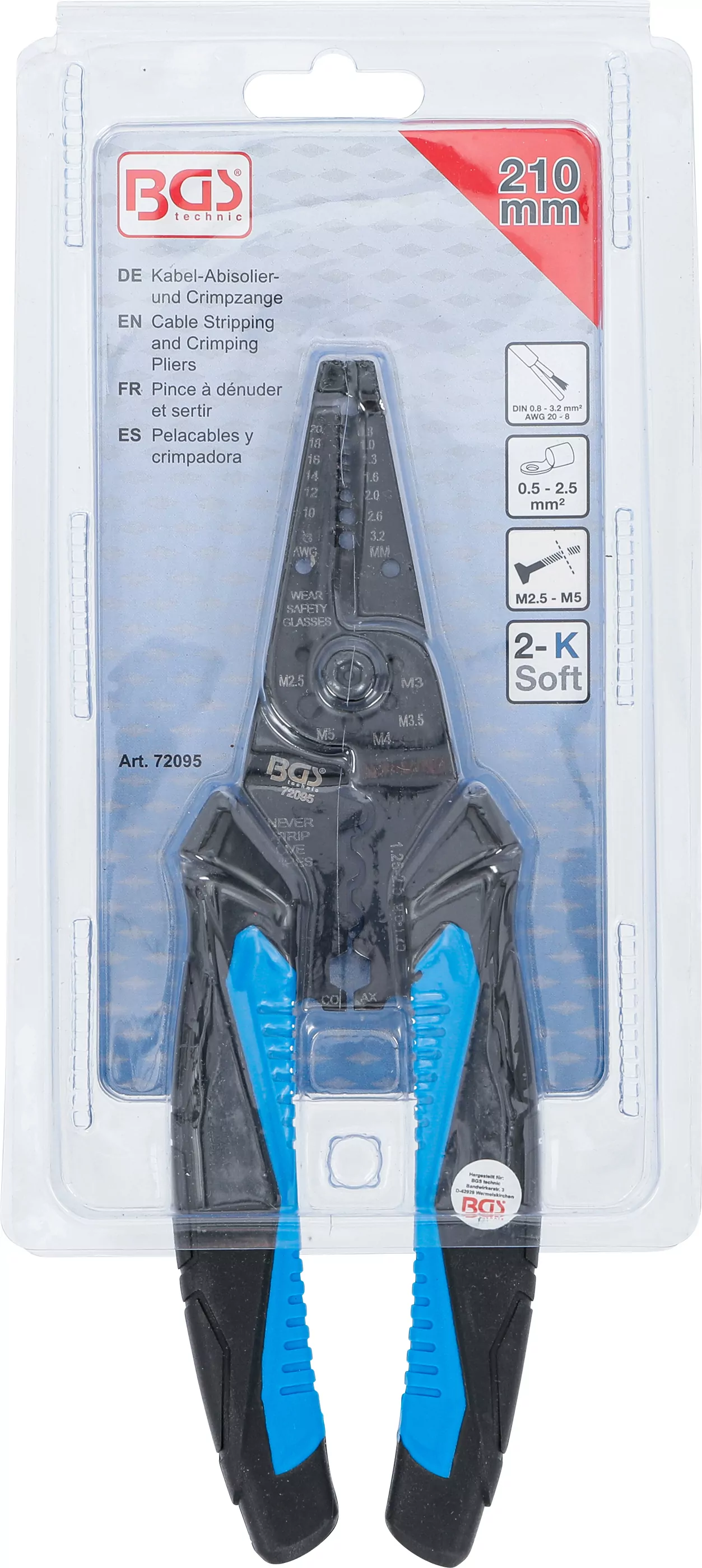 Kabel-Abisolier- und Crimpzange | 210 mm