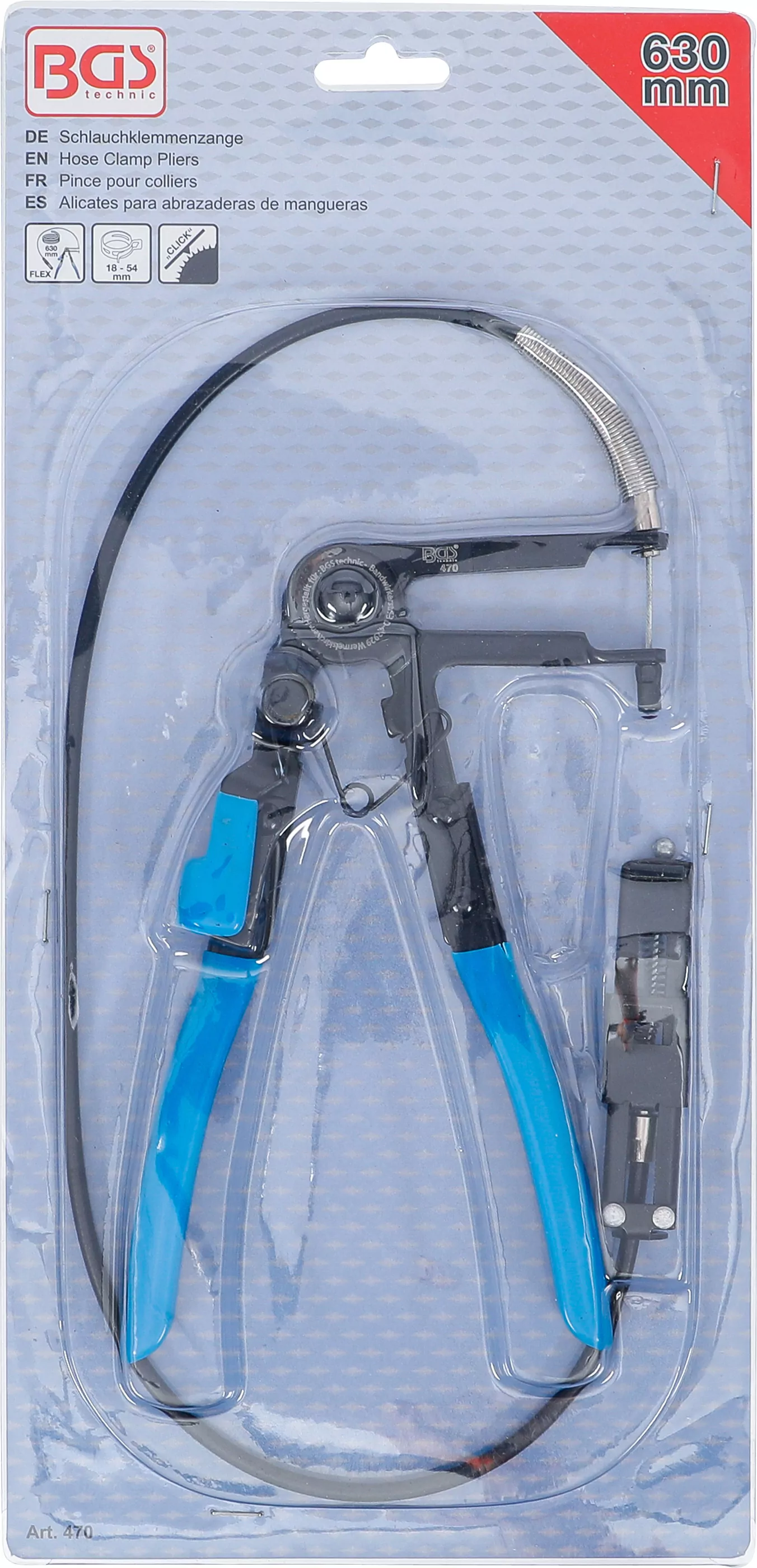 Schlauchklemmenzange | mit Bowdenzug | 630 mm | 18 - 54 mm