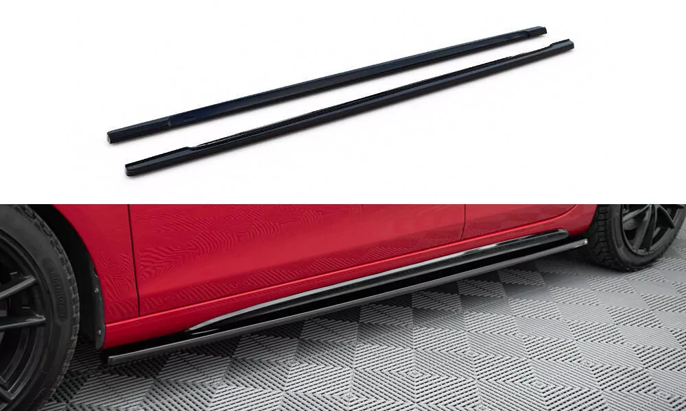 Seitenschweller Ansatz Passend Für Passend Für VW GOLF 6 GTI/ GTD Schwarz Hochglanz Schwarz Hochglanz