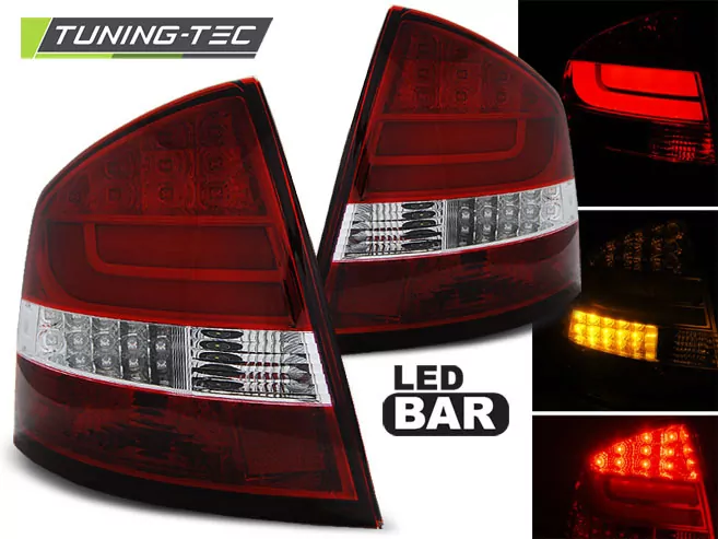 Led Bar Tail Lights Red Whie Fits Skoda Octavia Ii Sedan 04-12