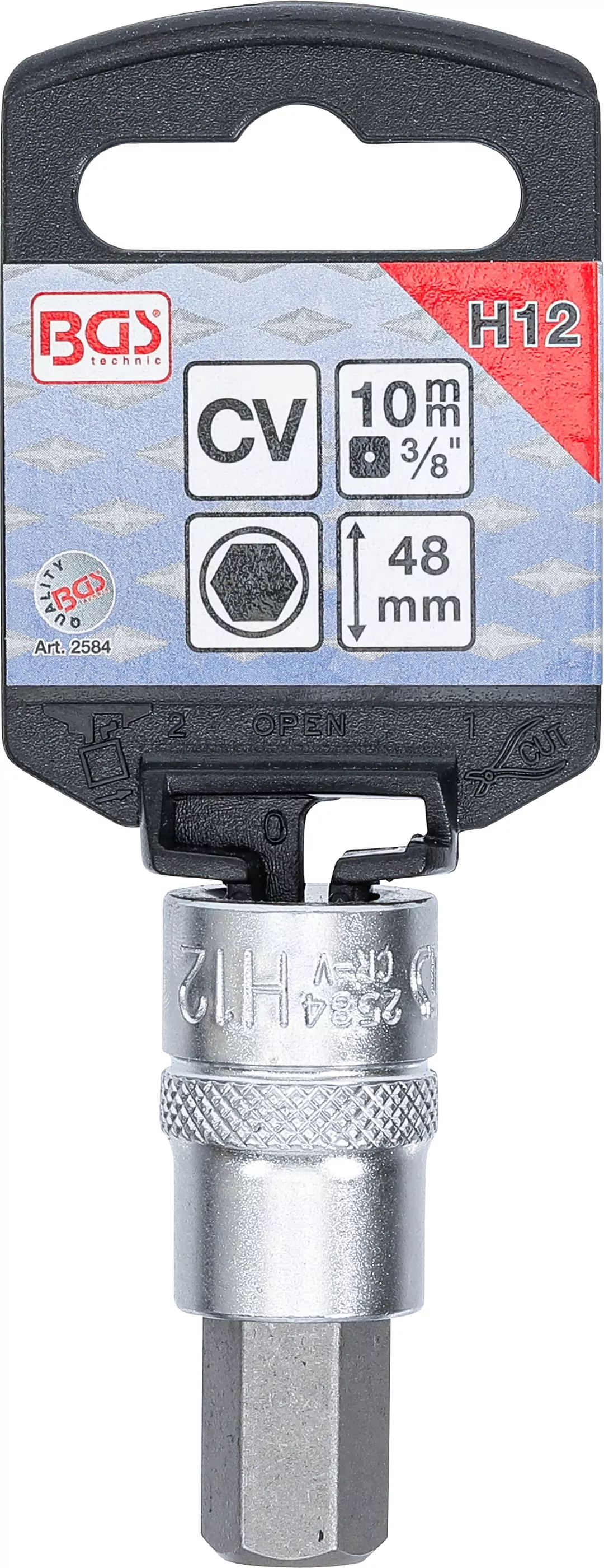 Bit-Einsatz | Antrieb Innenvierkant 10 mm (3/8") | Innensechskant 12 mm