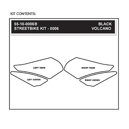 Stompgrip Traction Pad Volcano für Yamaha YZF-R1 07-08 Schwarz