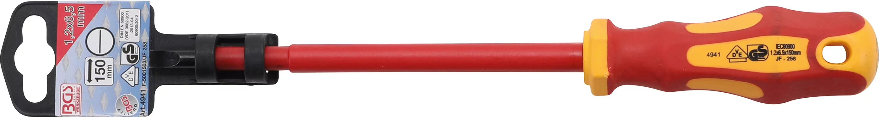 VDE-Schraubendreher | Schlitz 6,5 mm | Klingenlänge 150 mm