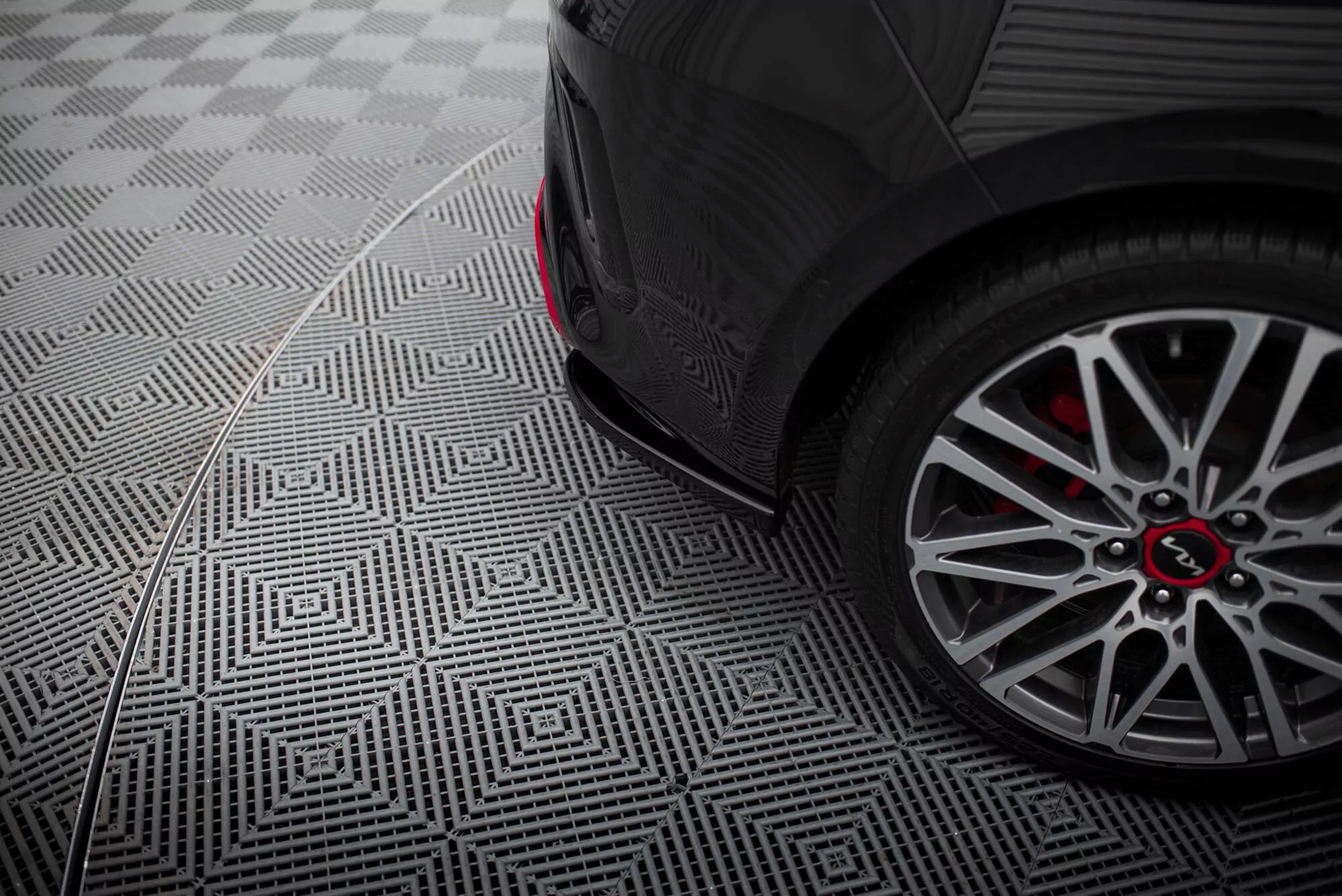 Heck Ansatz Flaps Diffusor Für Kia Ceed GT Mk3 Facelift Schwarz Hochglanz