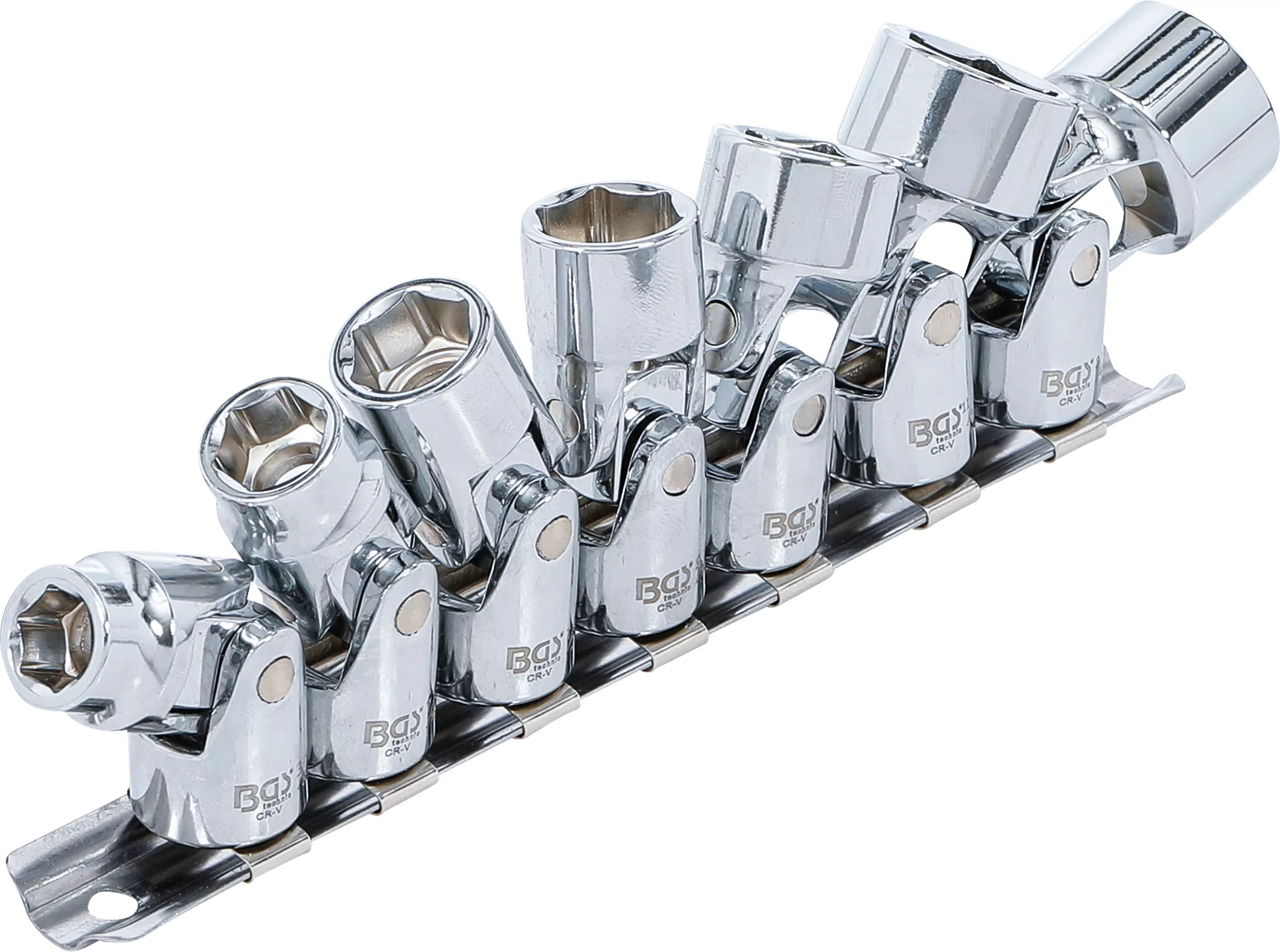 Gelenk-Steckschlüssel-Satz, Sechskant | Antrieb Innenvierkant 10 mm (3/8") | SW 3/8" - 3/4" | Zollgrößen | 7-tlg.