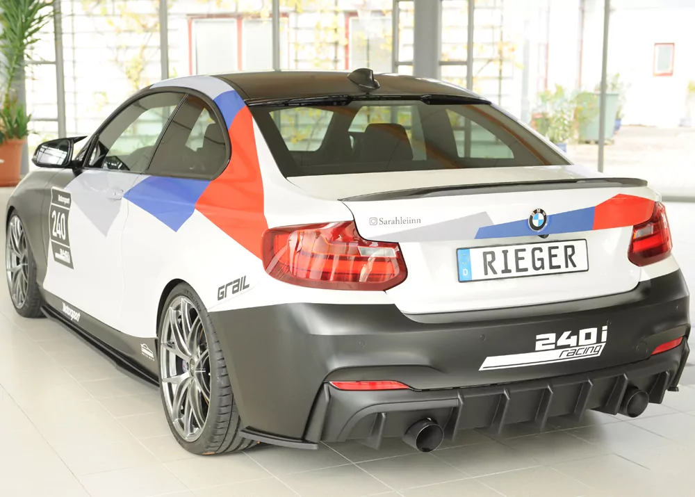 Rieger Heckschürzenansatz seitlich links matt schwarz für BMW 2er F23  (1C) Cabrio 07.17- (ab Facelift) LCI